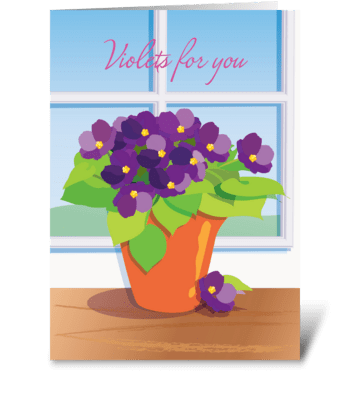 Violets greeting card