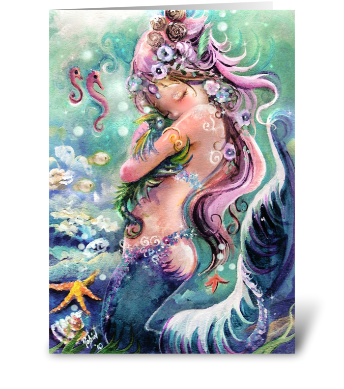 Mermaid Hugs greeting card