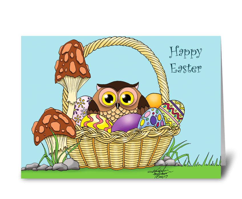 Easter Owl greeting card