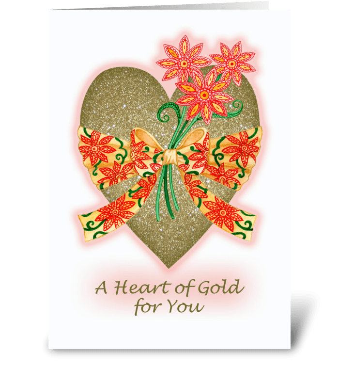 Valentine Heart of Gold greeting card