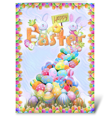 Pastel Easter Egg Pile greeting card