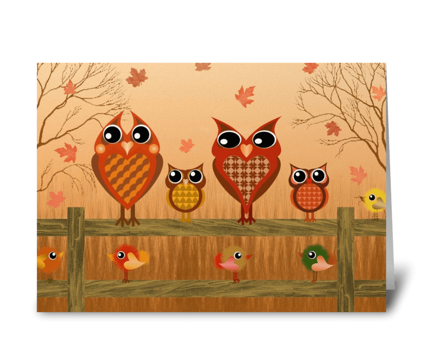 Autumn Owls  greeting card