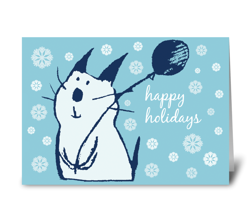Christmas Party Cat greeting card