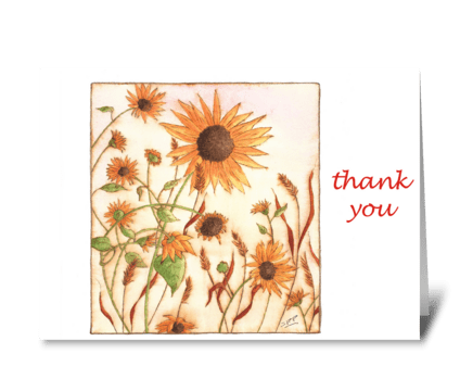 Sunflowers at Dawn greeting card
