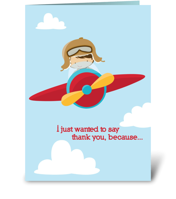 Thanks from the sky greeting card