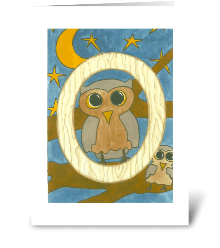 O for Owl greeting card