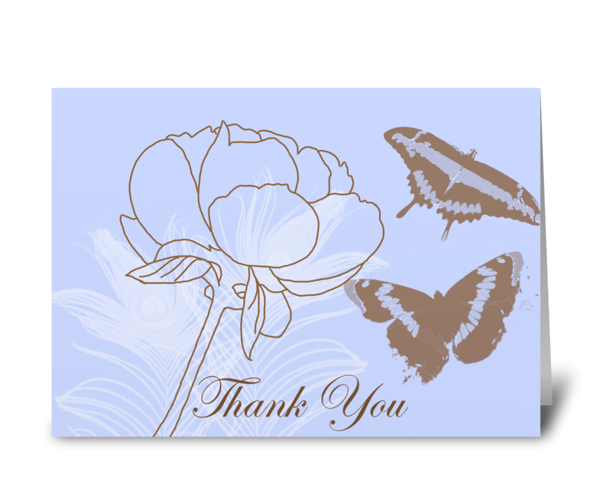 Peony & Butterflies greeting card