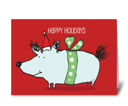 Happy Santa Dog greeting card