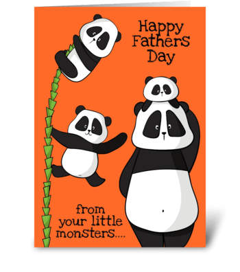 Fathers Day 3 Pandas greeting card