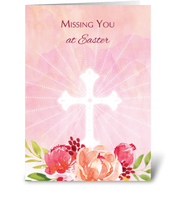 Missing You Religious Easter Blessings greeting card