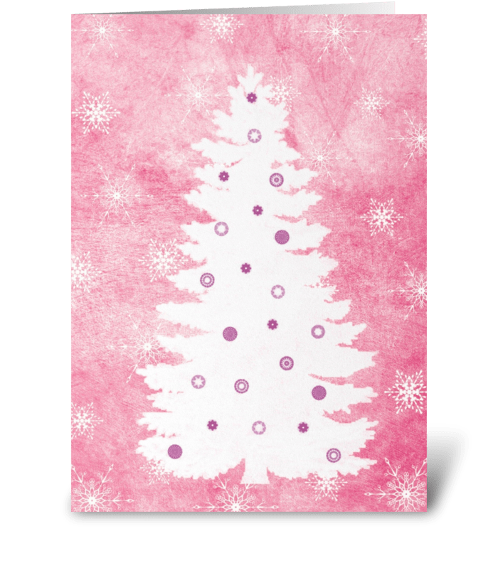 White Christmas tree greeting card