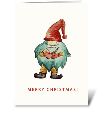 Christmas gnome greeting card