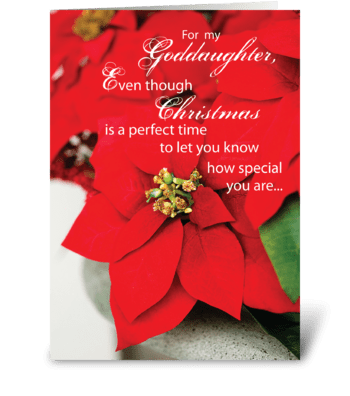 Daughter & Family Christmas Poinsettia greeting card