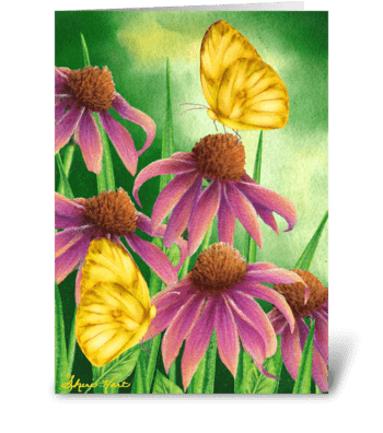 Butterfly kisses greeting card