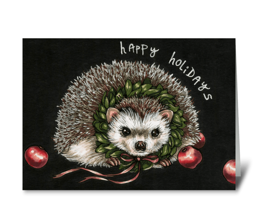 Holiday Hedgehog greeting card