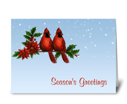 Red Cardinals Season's Greetings greeting card