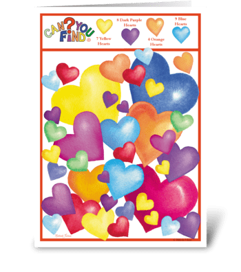 Valentine Hearts Activity Card greeting card