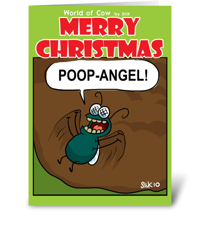 Poop Angel Christmas Card greeting card