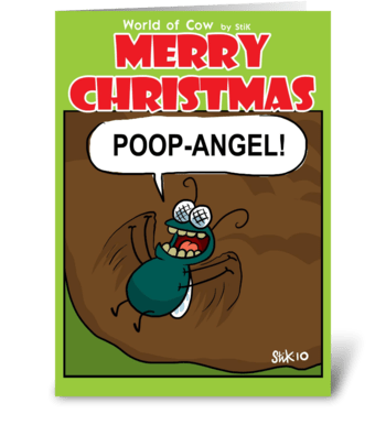 Poop Angel Christmas Card greeting card