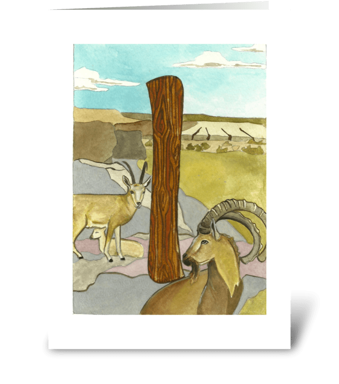 I for Ibex greeting card