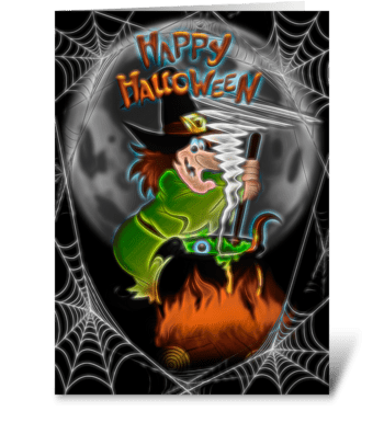 Cartoon Witch greeting card