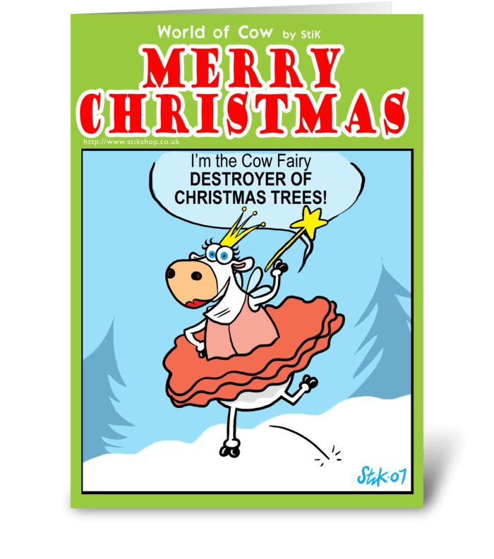 Destroyer of Christmas Trees greeting card