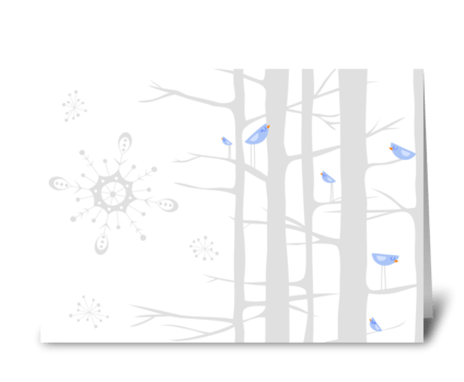 Winter Wonderland Trees in Gray greeting card