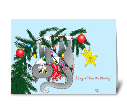 Christmas Tree Cat greeting card