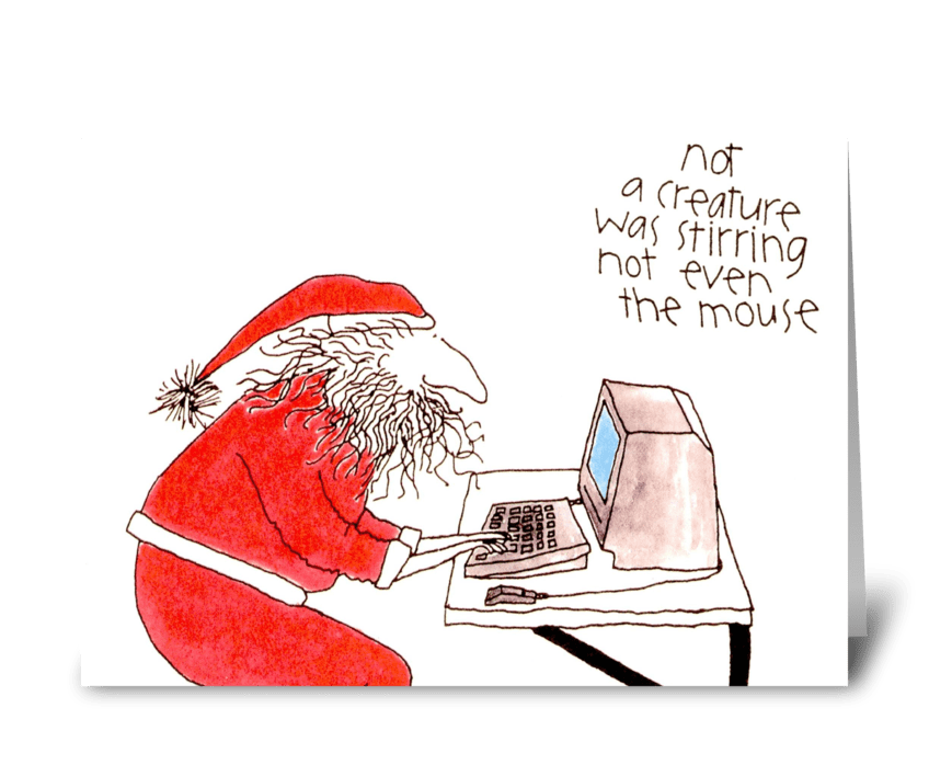 not a creature was stirring greeting card