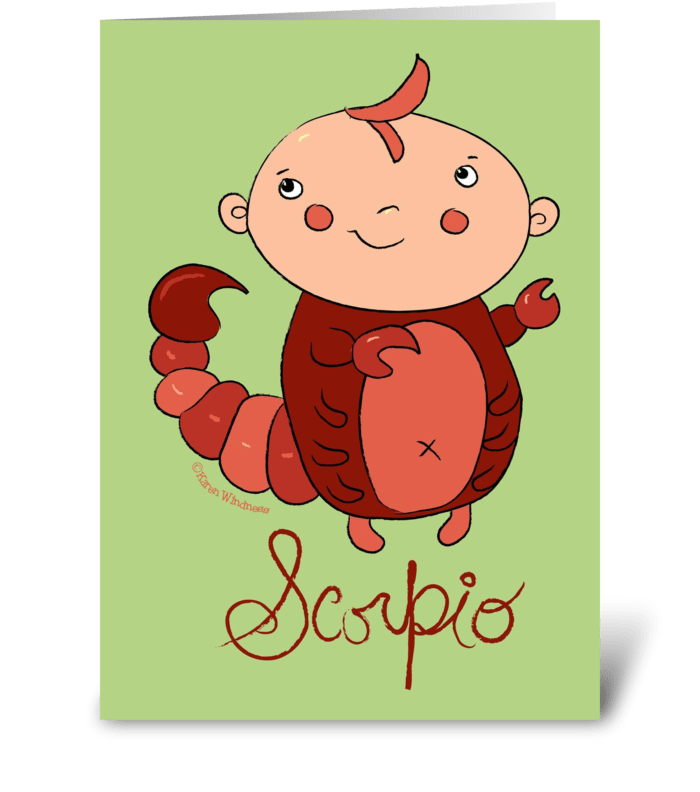Little Scorpio greeting card