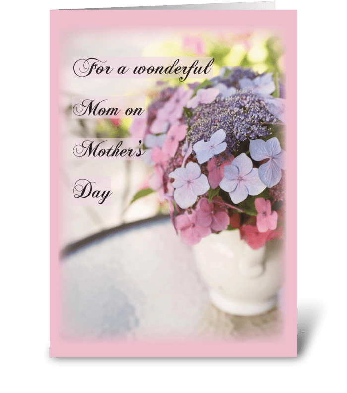 Mother's Day Flower on Table greeting card