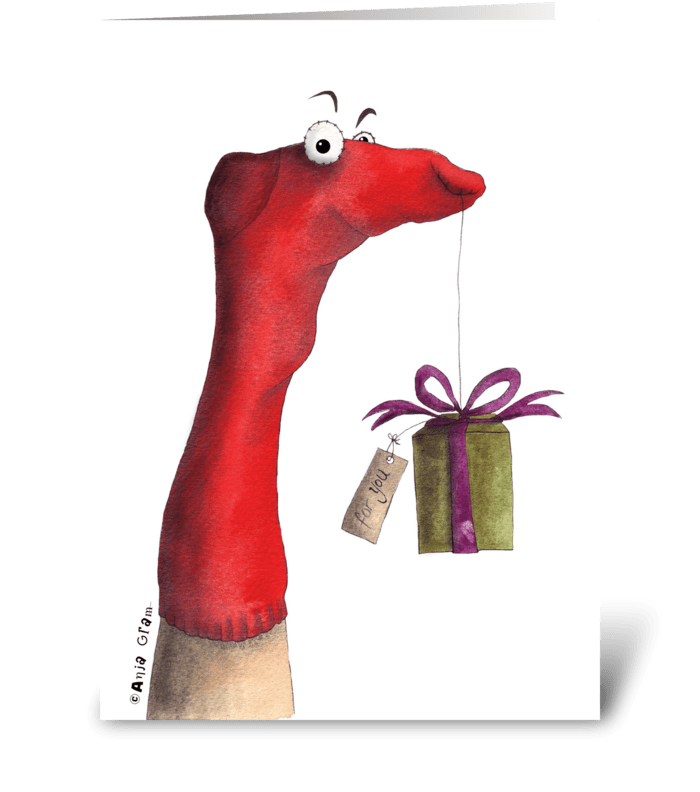 Sock animal greeting card