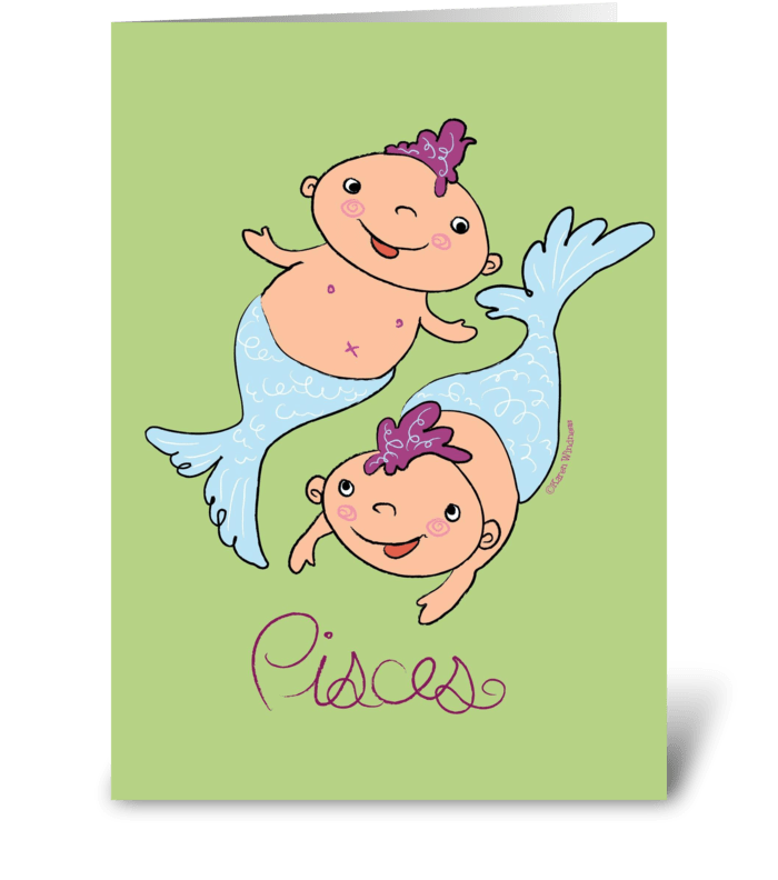 Little Pisces greeting card