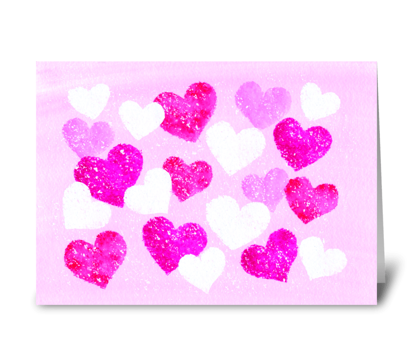 Hearts of love greeting card