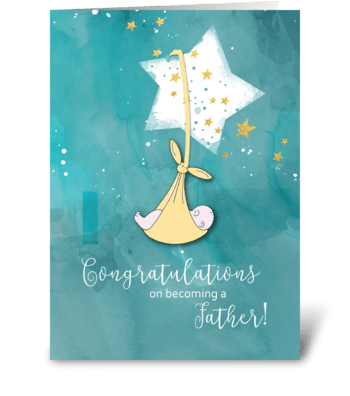 Becoming a Father, Congratulations, Baby greeting card