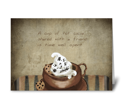 Hot cocoa & friends greeting card