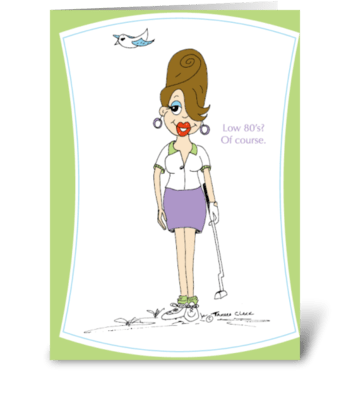 Golfer Gilda greeting card