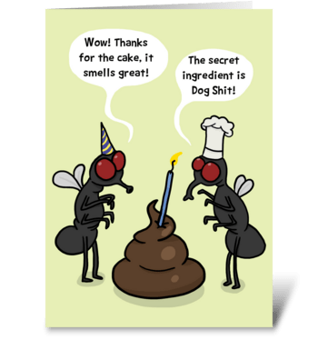 Fly Birthday Cake greeting card