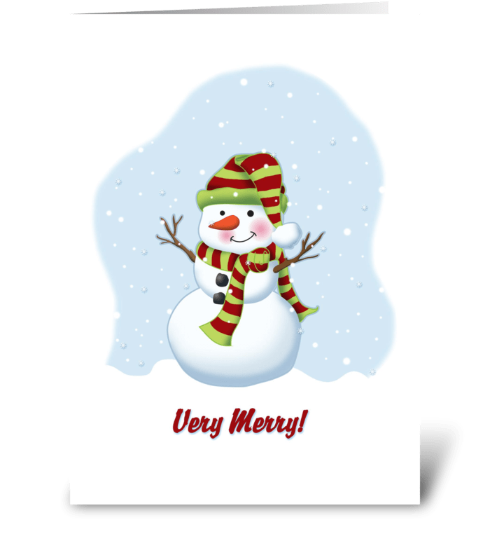 Very Merry Snowman greeting card