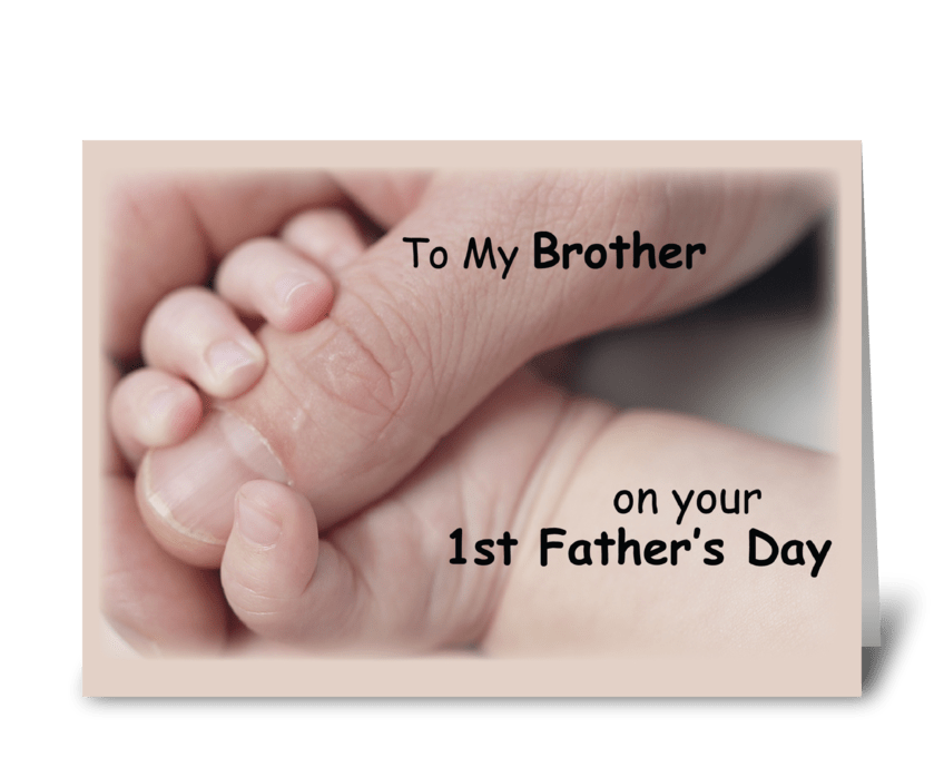 Brother on First Father's Day, Baby Hand greeting card