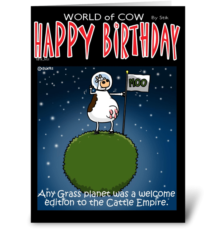 Grass Planet Birthday Card greeting card