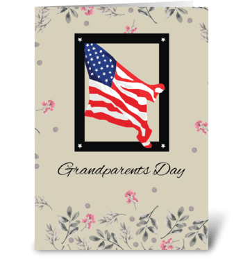 Happy Grandparents Day, American Flag greeting card
