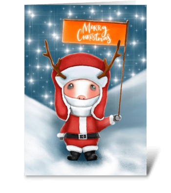 573 Mouse wishes Merry Christmas  greeting card