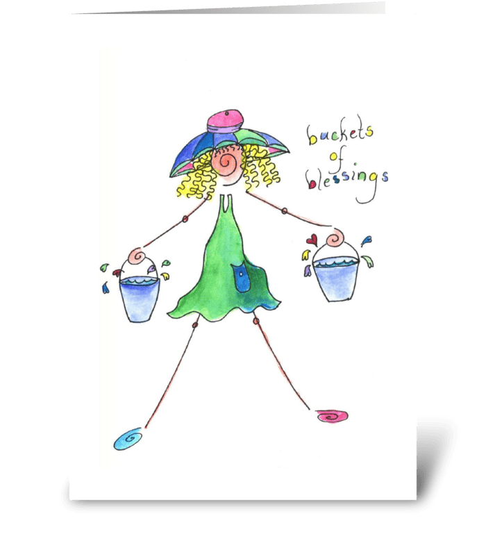buckets of blessings greeting card