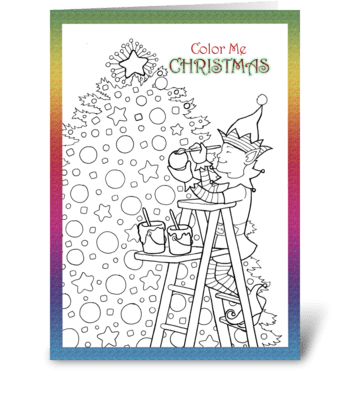 Christmas Coloring Card for Child greeting card