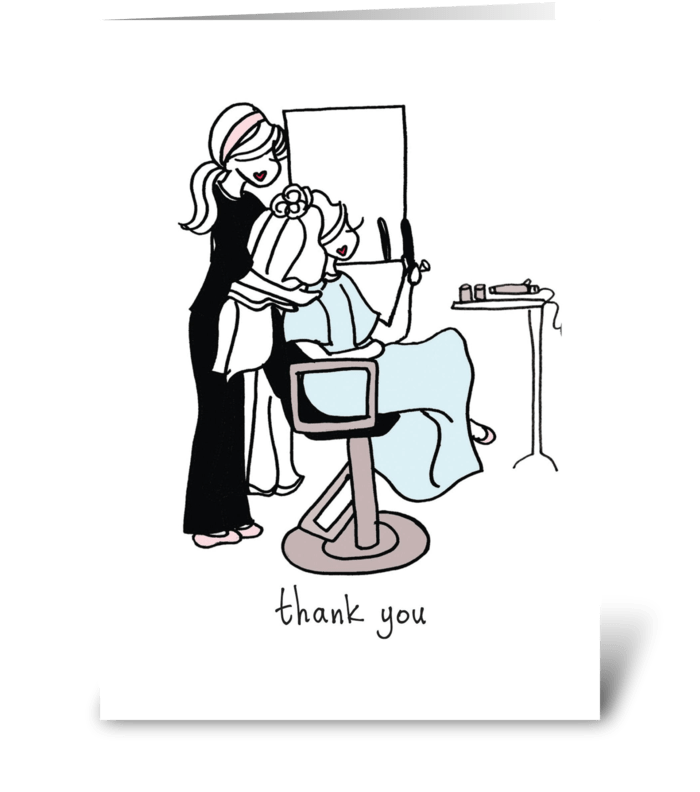 Hairdresser Thank You greeting card