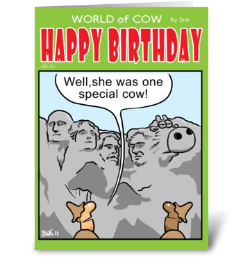 Special Cow Birthday card greeting card