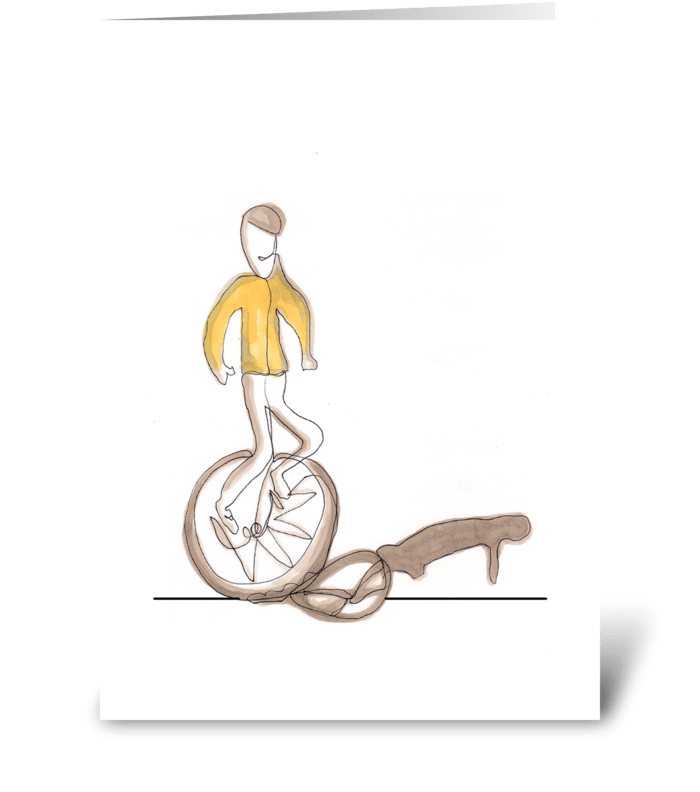 Unicycle greeting card
