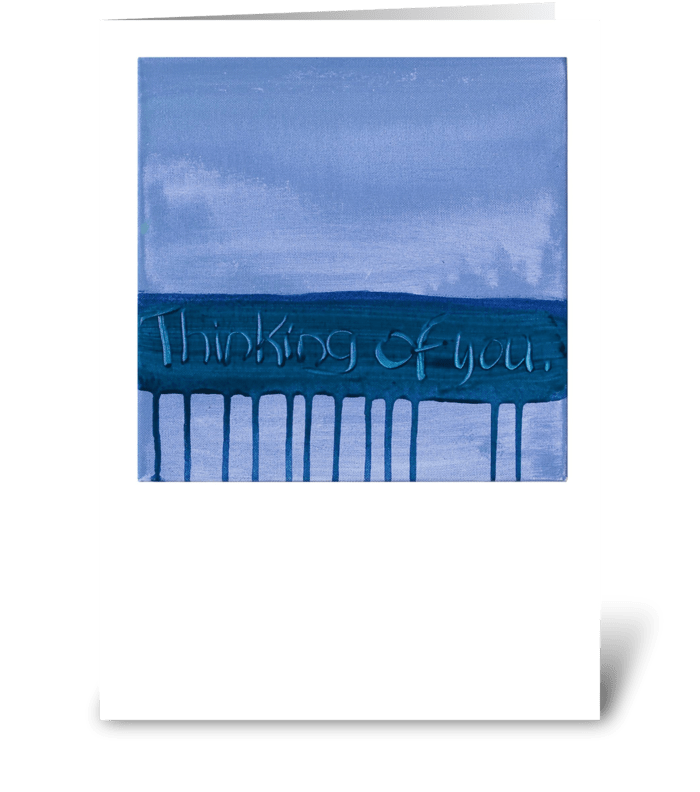Thinking of You - Blue on Blue greeting card