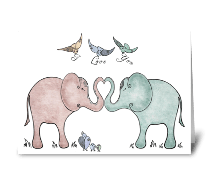 Elephant Love greeting card